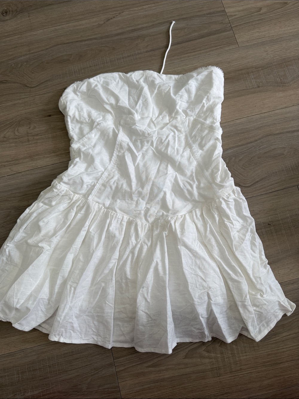 Peppermayo White Strapless Ruffled Sundress